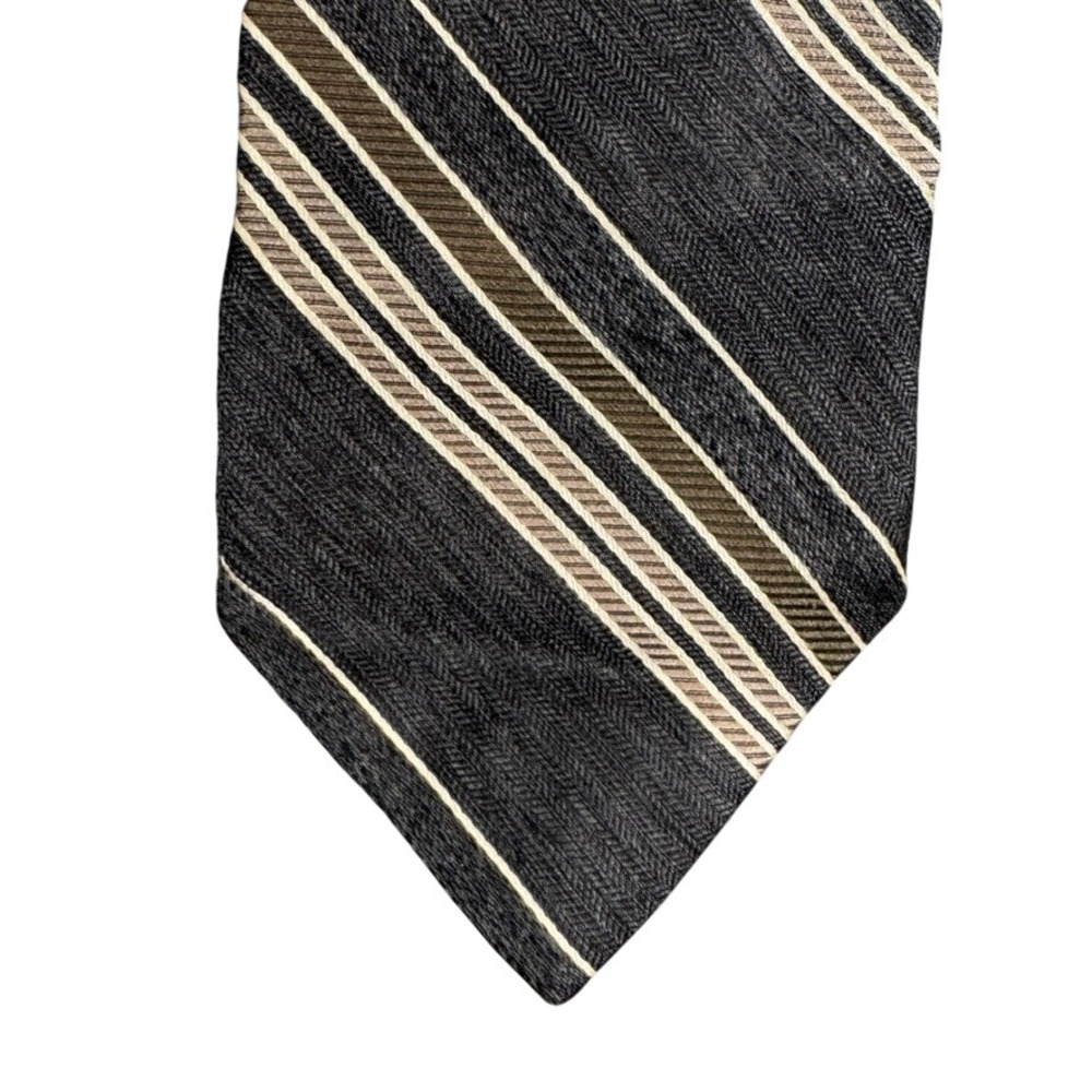 Jos. A. Bank Signature Collection Silk Tie Grey Taupe Striped Made in Italy
